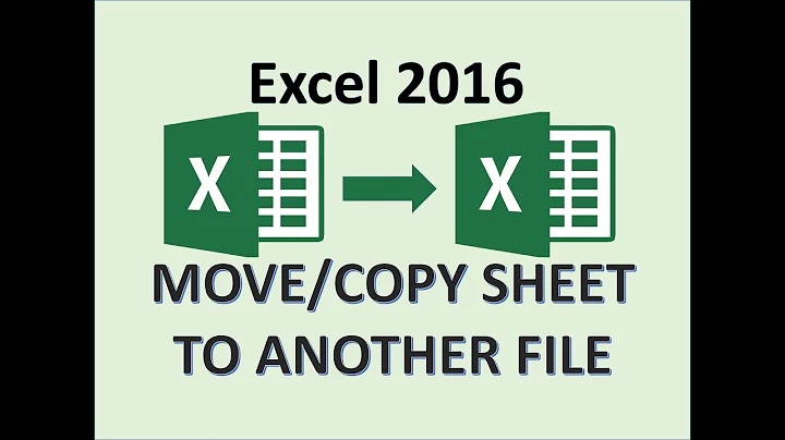 Excel 2016 - Move & Copy Sheets - How to Transfer Data Between Another Workbook - Workbooks Sheet MS