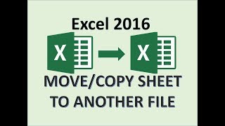 Excel 2016 - Move \& Copy Sheets - How to Transfer Data Between Another Workbook - Workbooks Sheet MS