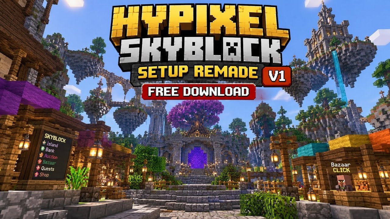 FREE Hypixel SkyBlock Setup Remade V1 Download! 🔥 | Minecraft Server ...