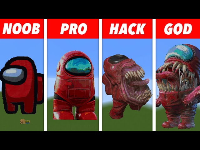 NOOB VS PRO VS HACKER IN AMONG US  NOOB VS PRO VS HACKER IN AMONG