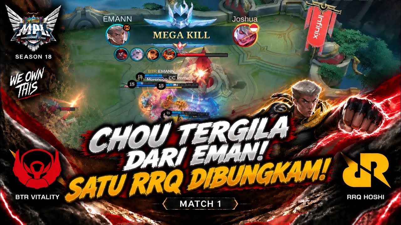 BUSET INI EMAN ! CHOU TERGILA YANG MEMBUNGKAM  RRQ!  RRQ VS BTR MATCH 1 MPL