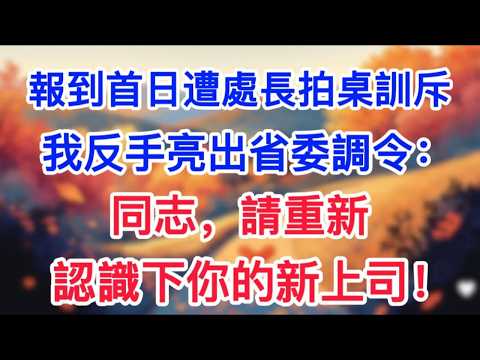 報到首日遭處長拍桌訓斥，我反手亮出省委調令：同志，請重新認識下你的新上司！