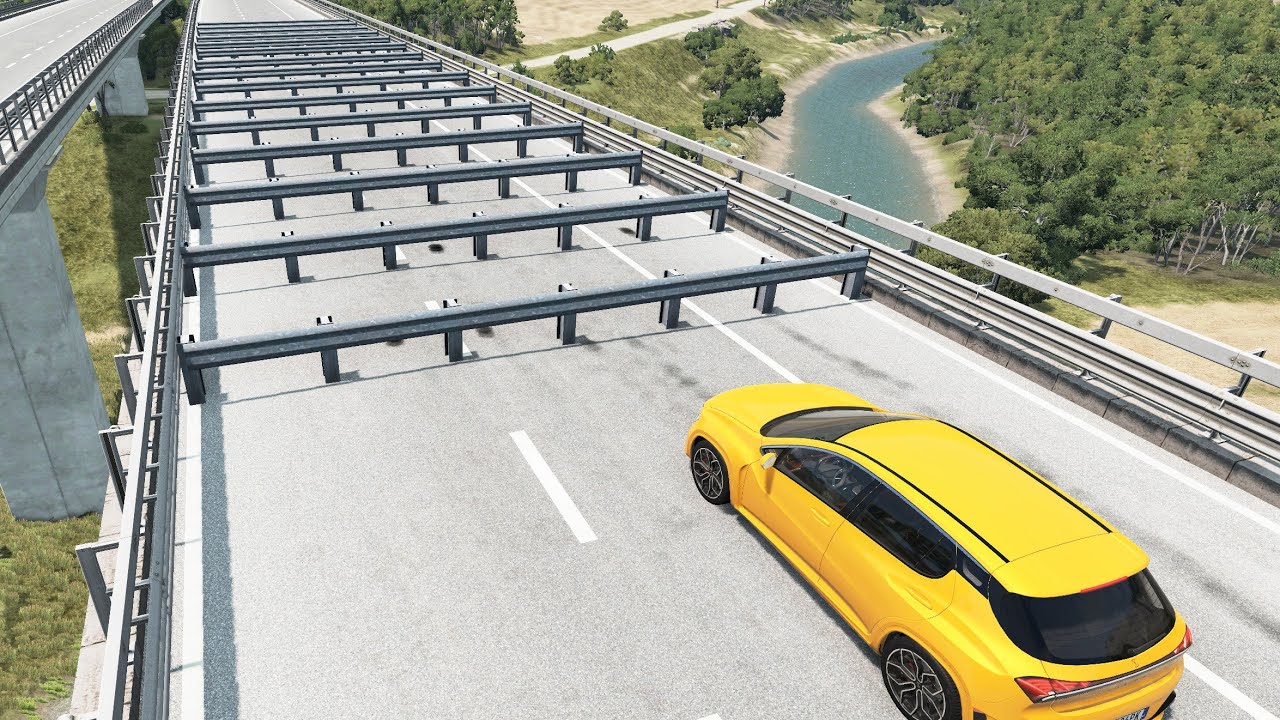 Cars vs Numerous Guardrails BeamNG.drive SmashBoomCars YouTube