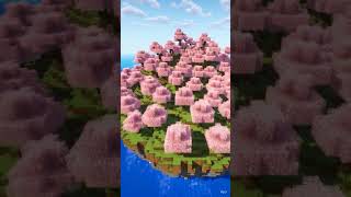Beautiful cherry blossom island 🏝️ filled with butterflys🦋🦋 #minecraft #minecraftshorts