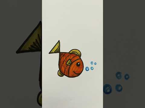 Number 4 to Fish 🐠 drawing easy #drawings #shortvideo #art