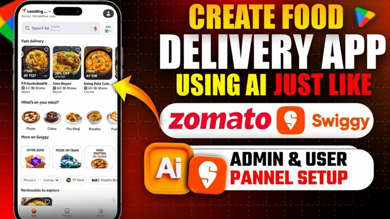 How to Make Food Delivery App on Mobile | No Code, Using AI (Hindi)