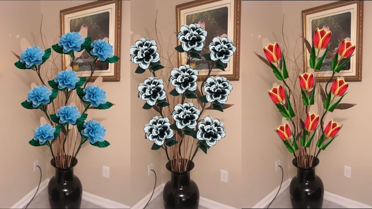 Как сделать комнатный угловой цветок из полиэтиленового пакета