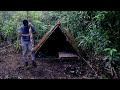 [Full] 4 Hari Solo Bushcraft di Tengah Hujan | Membangun Permanent Shelter dengan Bahan dari Alam