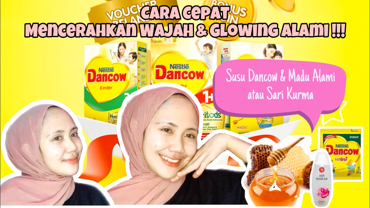 MASKER ALAMI UNTUK MENCERAHKAN WAJAH || MASKER MADU & DANCOW ‼️
