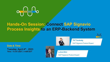 Hands-On session: Connect SAP Signavio Process Insights to an ERP-backend system