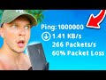 Jai jou  fortnite avec 100000 de ping record du jeu 