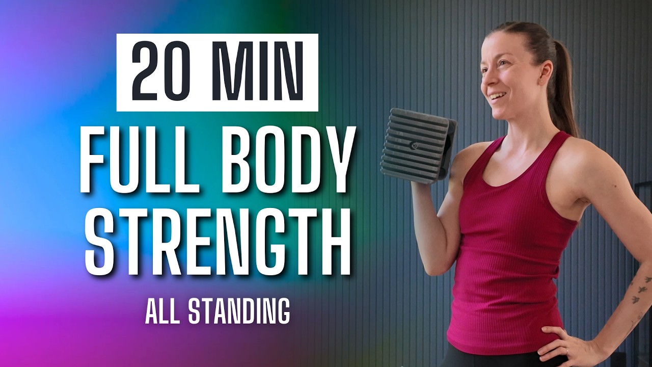 Build Lean Muscle | 20 Min STANDING FULL BODY Workout (Dumbbells & No ...