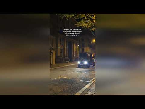 Champions League anthem-blasting car spotted doing the rounds on streets of Newcastle ahead of PSG