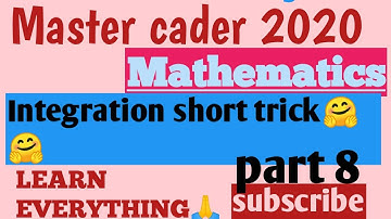 Master cadre 👉 Mathematics 👉 INTEGRATION short trick 🤗