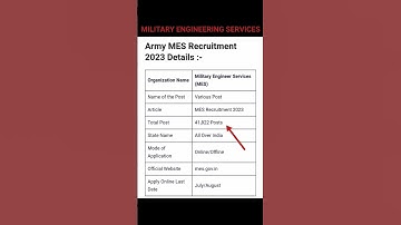 Military Engineering Services Vacancies |Recruitment 2023 | FULL DETAIL Video on Channel.. Very soon