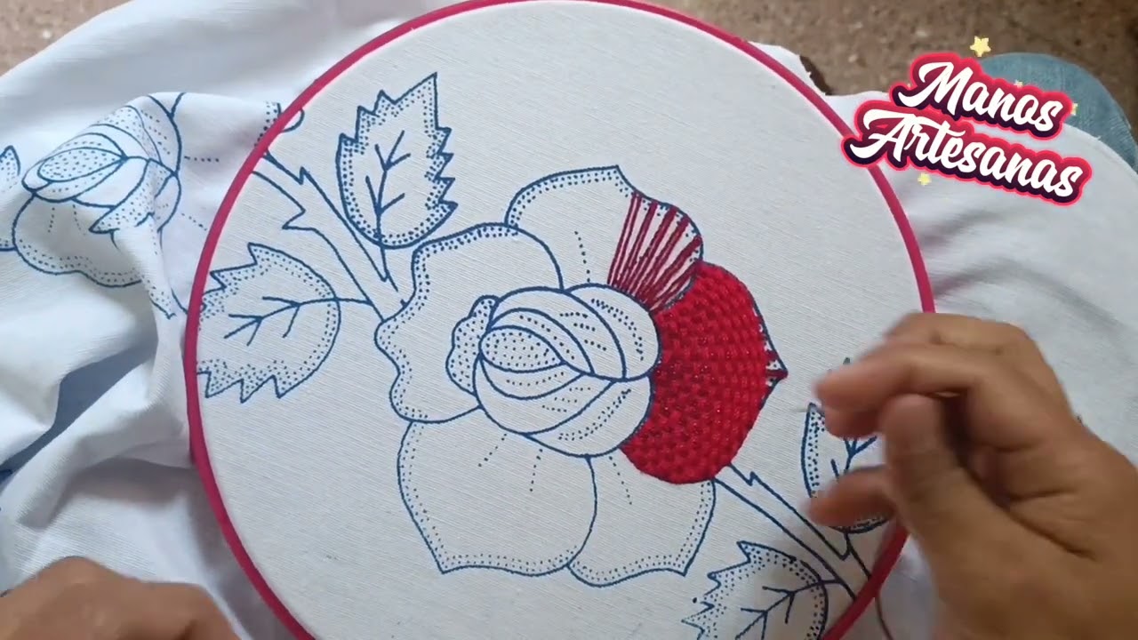 Cómo bordar rosas 1/13 Manos Artesanas