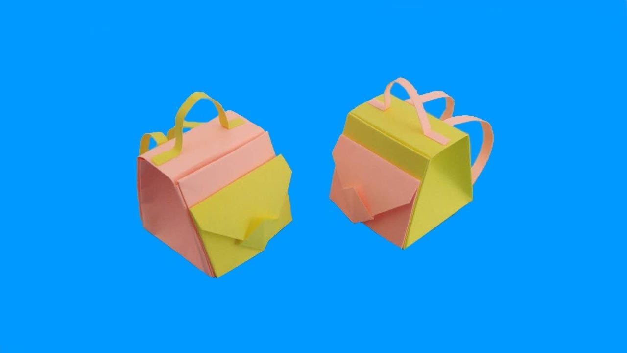 How to make a paper School Bag | Backpack origami 折紙：書包 - YouTube