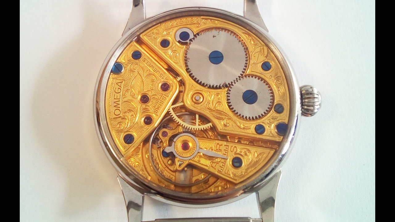 Omega 38 caliber  Marriage  Stainless steel case  Engraved and gilding