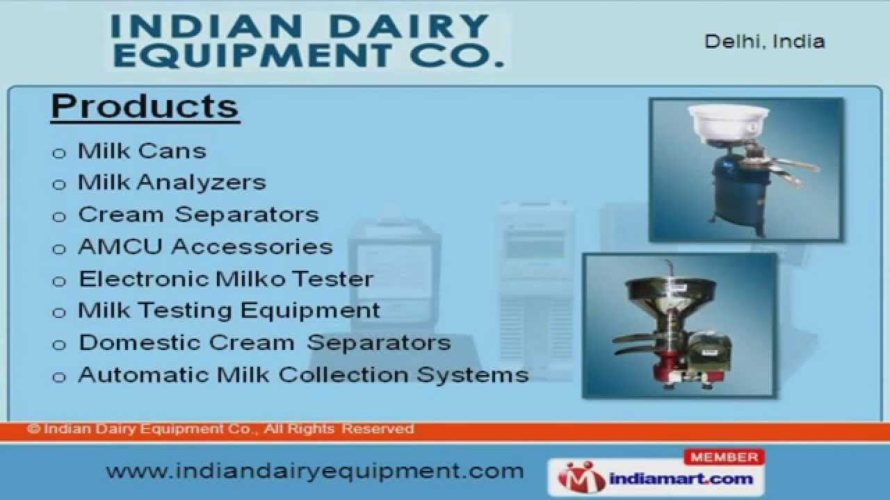 Dairy Equipment by Indian Dairy Equipment Co., Delhi YouTube