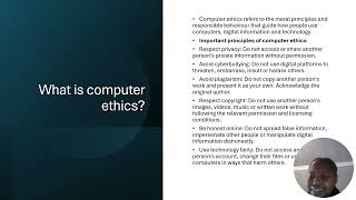 COMPUTER SECURITY AND COMPUTER ETHICS PRESENTATION  CIC2601