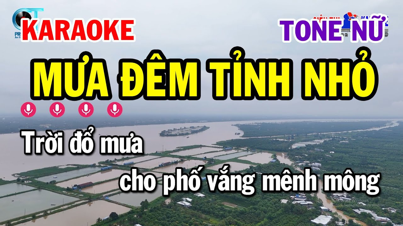 Karaoke Mưa Đêm Tỉnh Nhỏ Tone Nữ ( G#m ) Nhạc Sống Mới || Siêu Thị Karaoke