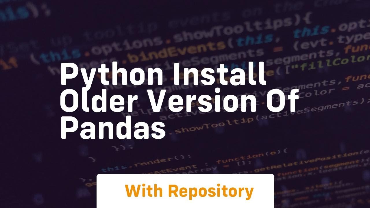 python install older version of pandas