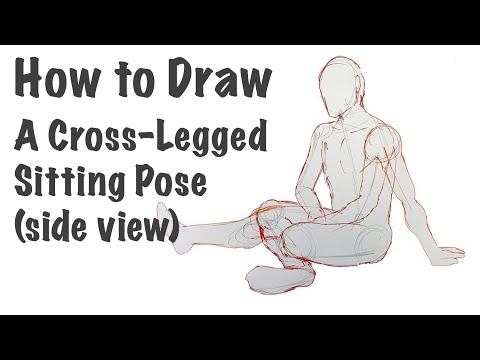 How to Draw a Person in a Cross Legged Yoga Pose - YouTube