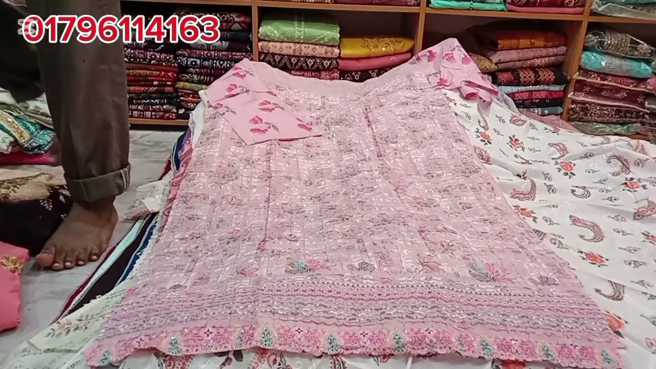 অফার ১২০০ টাকা দামের সুতি কাজ করা থ্রি পিস মাত্র ৬০০ টাকা অফার সীমিত সময়ের জন্য 