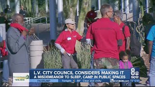 Rally outside city hall held in opposition of proposed homeless ordinance