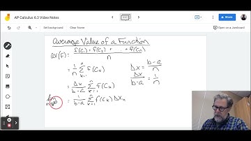 AP Calculus 6.3 Video 3 Average Value of a Function