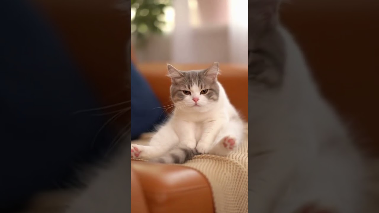 Cute Kitty Falling Asleep Upright 😺 | Soft Meowing Sounds & Light Music