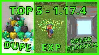 TOP 5 MINECRAFT BEDROCK 1.17 OP GLITCHES | DUPLICATION / INFINITE XP / IMMORTALITY ...