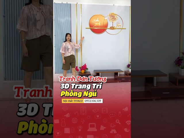 Tranh dán tường 3d phòng khách tranh vải dán tường khổ lớn #shortvideo #youtubeshorts