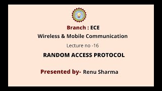 Wireless & Mobile Communication | Random Access Protocol | AKTU Digital Education