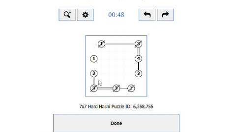 Bridges 7x7 Hard, Puzzle ID: 6,358,755 puzzle-bridges.com