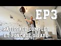 Ep3  on enduit les murs et plafonds ratissage complet et poncage avec la girafe