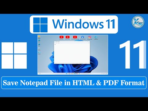 ✅ How To Save Notepad File in HTML And PDF Format in Windows 11