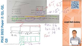 Math PSLE 2022 Paper 2 : Q1_Q2_Q3 - Part 14 (Suggested Solution)