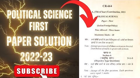 political science first  paper 2022-23 🤔🙄 #vikramuniversity #ma #ba #trending #bsc #bca @kingkong863