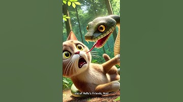 Ep. 3 - Cat🐈‍⬛ saves her friends from snakes #baby #cat #kitten #cute