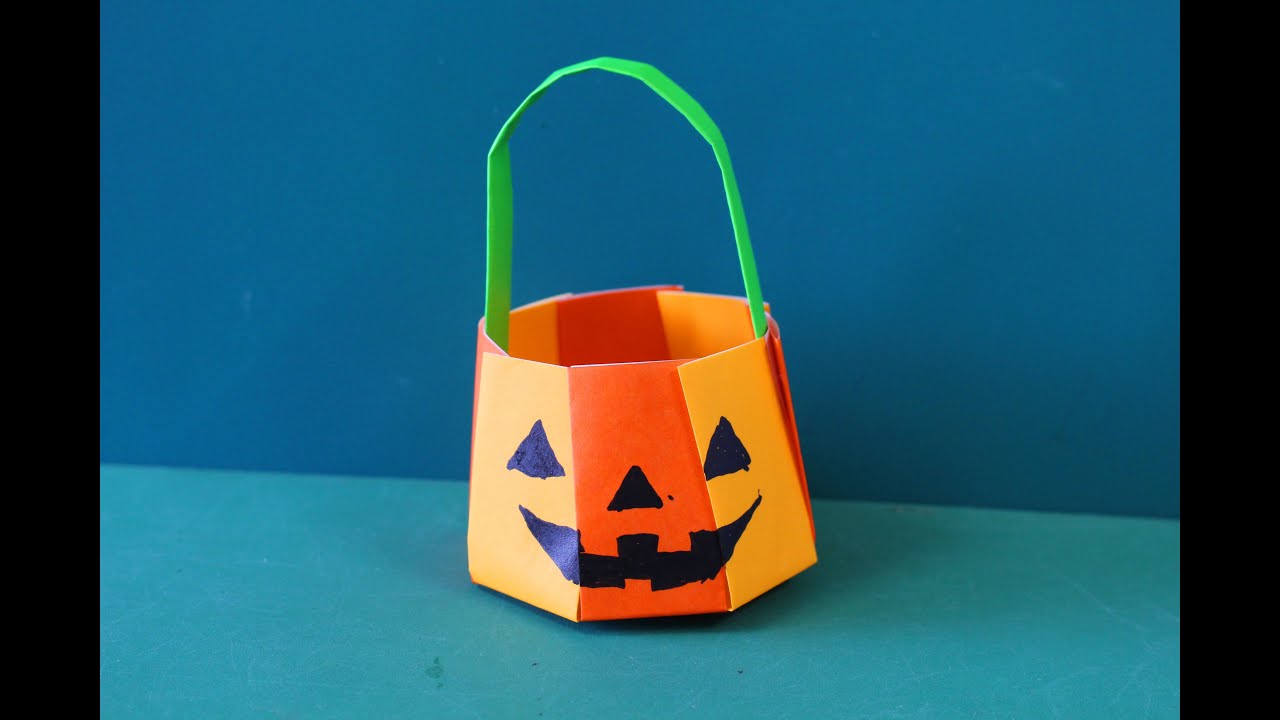 Origami Bag Of Pumpkin 折り紙 かぼちゃのかばん 折り方 Youtube