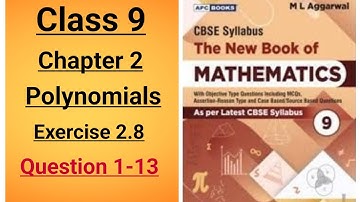 New ml aggarwal class 9th maths chapter 2 Polynomials exercise 2.8 question 1-13 (part 1)