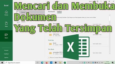 Mencari dan Membuka Dokumen Yang Tersimpan di Ms. excel