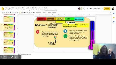 W1 August 31 - September 4 3rd grade Rainbow Planner - Google Slides