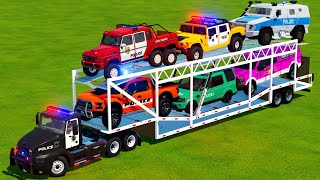 TRANSPORTING BIG POLICE CARS & HEAVY TRUCKS by MACK ANTHEM! Farming Simulator 22