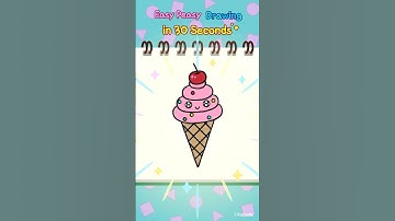 How To Draw a Cute Ice Cream Cone 🍦 Easy Peasy Drawing in 30 Seconds ⏰ #JunyTony #Shorts