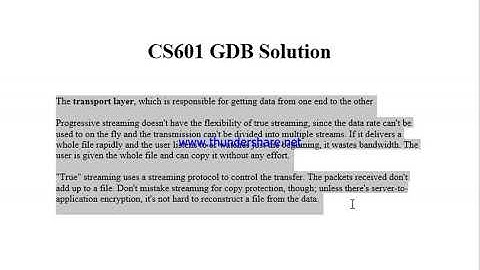 CS601 GDB Solution