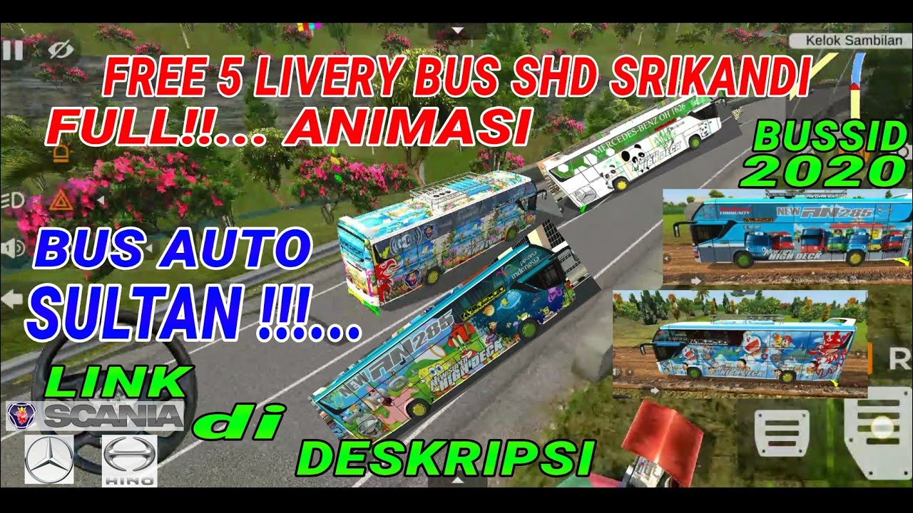 Share 5 livery  bus SHD SRIKANDI full ANIMASI  bussid  2021 
