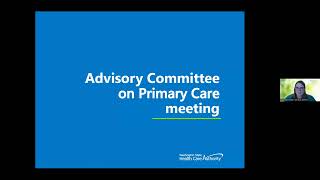 April 27, 2023, Advisory Committee on Primary Care (HCCTB) meeting