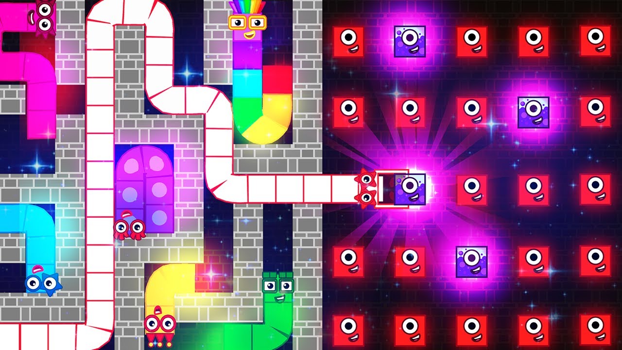 Ultimate Numberblocks Snake in the Hardest Apple Worm Maze Mayhem